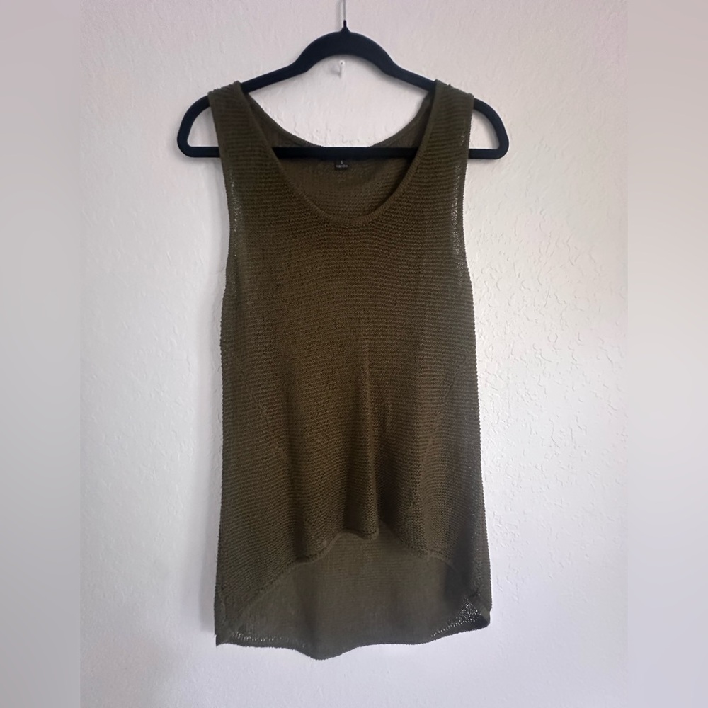 Olive Green Sleeveless Knit Top size small